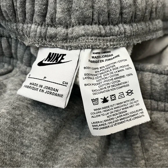 Men’s Nike Sportswear Club Fleece Graphic Shorts - Grey/White - Picture 3 of 5